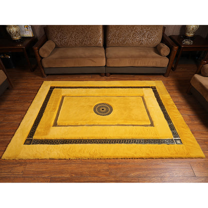 Faux Fur  Rabbit Rug Ultra Soft With Gold Fur Rug, Shaggy And Leather Carpet  160x230