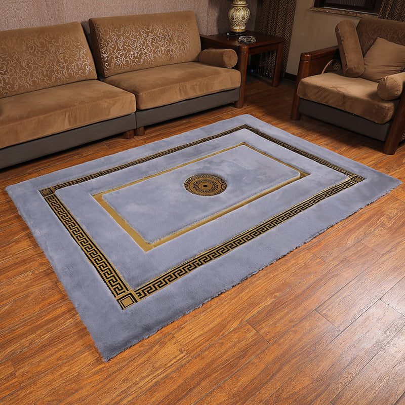 Faux Fur  Rabbit Rug Ultra Soft With Gold Fur Rug, Shaggy And Leather Carpet  160x230