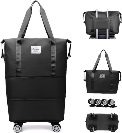 Duffle Bag for Travel with Wheels Expandable and Removable Wheels