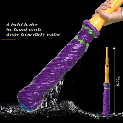 360 Degree Twist Floor Mop,Hands Free Retractable Mop with Cotton Yarn Head for Household Cleaning