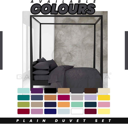 3 Pieces Plain Duvet Cover Set With Matching Pillow Cases, Soft & Breathable Quilt Cover, Polycotton Hotel Collection Solid Color Bedding, Aqua