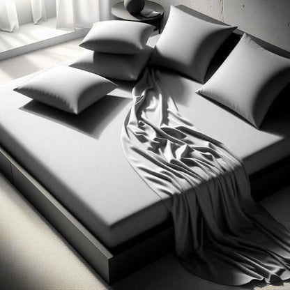 Fitted Bed Sheet Poly Cotton Percale Easy Care Plain Dyed Bed Sheet
