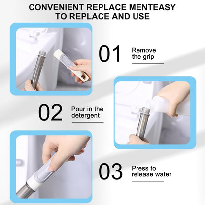 Silicone Toilet Brush and Holder Set, Deep Cleaning Bowl Toilet Brush with Soft Flexible Bristles and No-Slip Plastic Handle