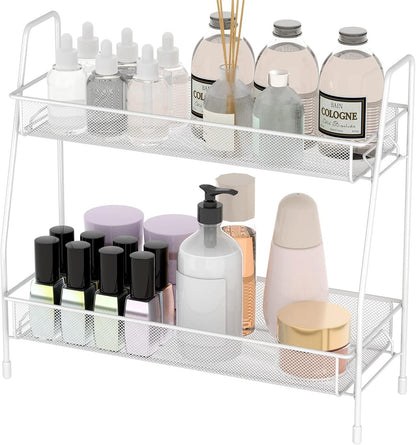 2 Tier Bathroom organiser - 17D x 36W x 33H CM Small Bathroom Counter Storage Kitchen Storage & Organisation for Countertop Home and Office