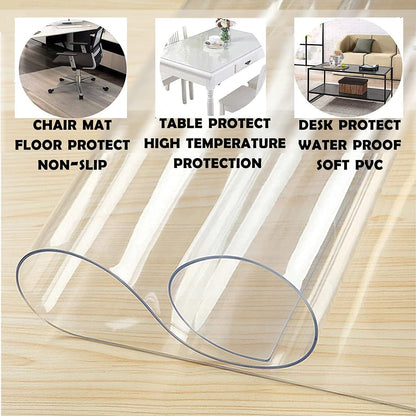 PVC Table Protector Table Cover/Protector Transparent Made to Measure (Available in )
