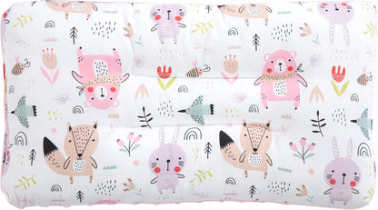 Flat Head kids Pillow | Prevents & Corrects Plagiocephaly | Breathable 3D Air Mesh | Soft Organic Cotton | Completely Washable | Newborn Head Shaping | Safari Animals (1 Pack)