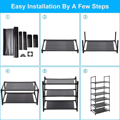 8 Tiers Shoe Rack Tall Shoe Racks Shelves Standing Storage Organizer for 40 Pairs Shoes