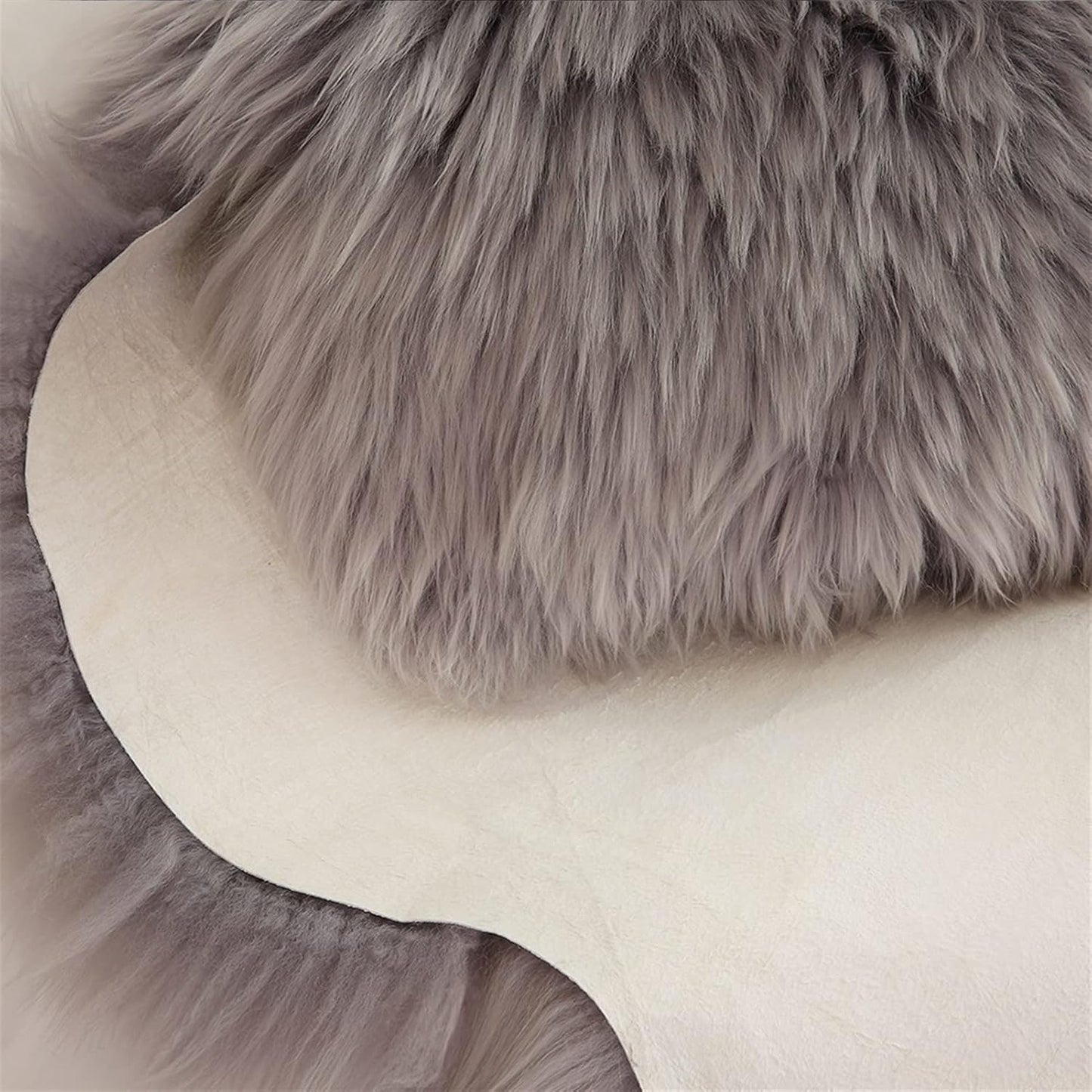 Real Genuine Sheepskin Rug Natural Sheepskin Throw Real Full Sheepskin Rugs Fluffy Fur Rug Authentic Sheepskin Seat Covers For Chairs Sheepskin Seat Pads Cushion White (70X100cm)(Double: 210x80cm)