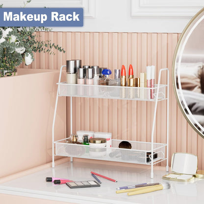 2 Tier Bathroom organiser - 17D x 36W x 33H CM Small Bathroom Counter Storage Kitchen Storage & Organisation for Countertop Home and Office
