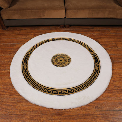 Faux Fur Rabbit Round  Area Rug 120x120