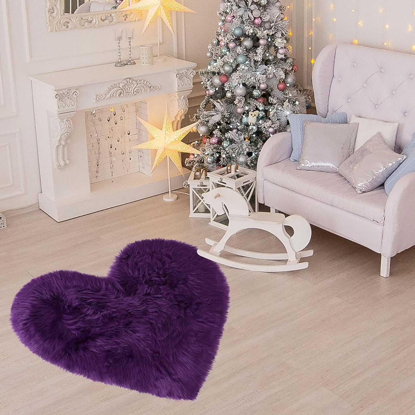 Heart Shaped Love Soft Faux Sheepskin Fur Rugs (90 X 70cm)