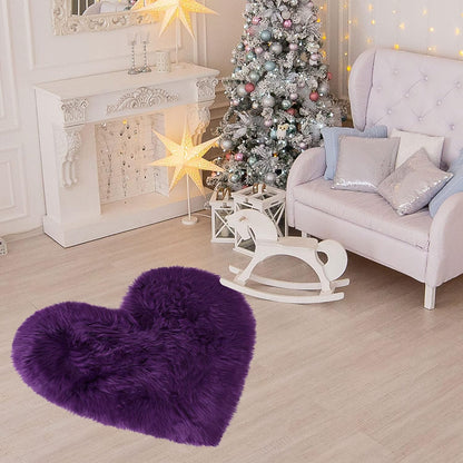 Heart Shaped Love Soft Faux Sheepskin Fur Rugs (90 X 70cm)