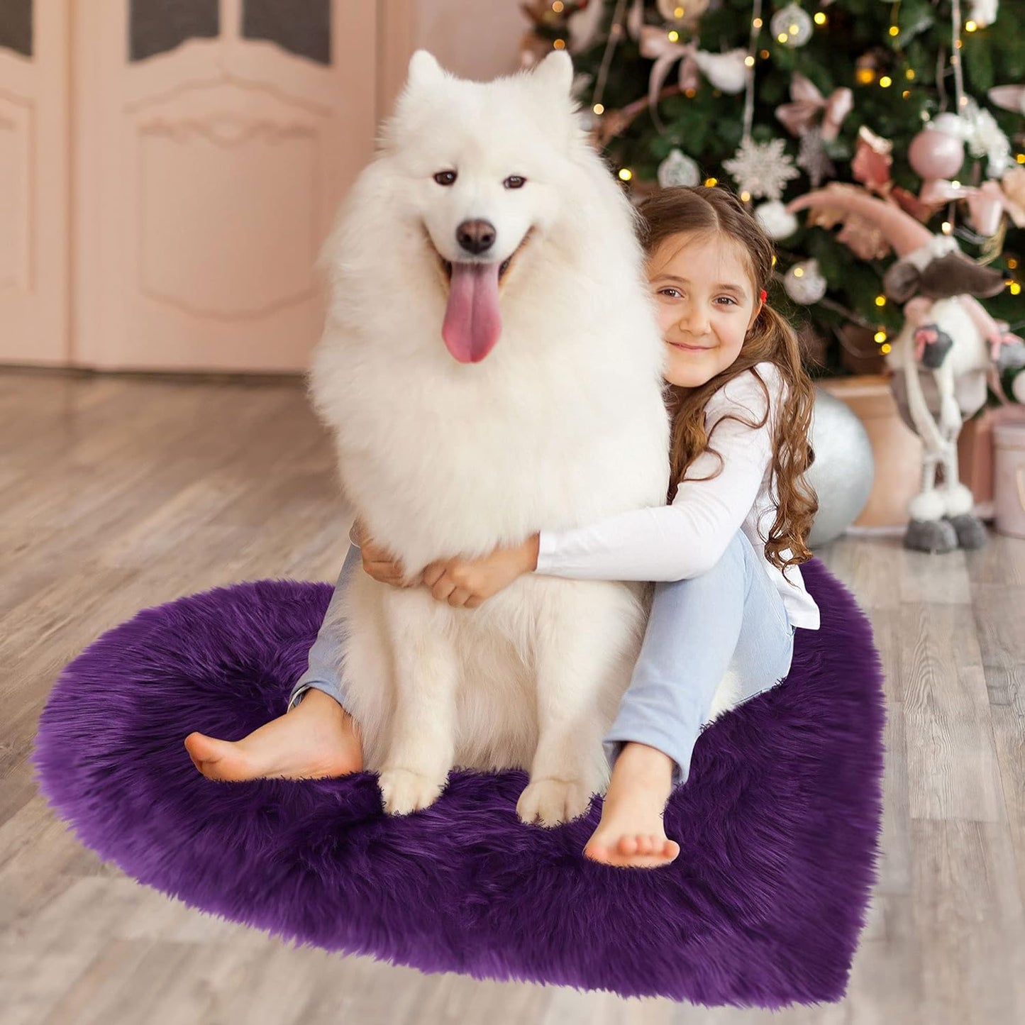 Heart Shaped Love Soft Faux Sheepskin Fur Rugs (90 X 70cm)