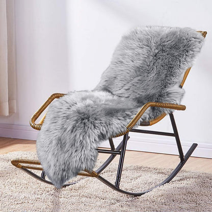 Real Genuine Sheepskin Rug Natural Sheepskin Throw Real Full Sheepskin Rugs Fluffy Fur Rug Authentic Sheepskin Seat Covers For Chairs Sheepskin Seat Pads Cushion White (70X100cm)(Double: 210x80cm)