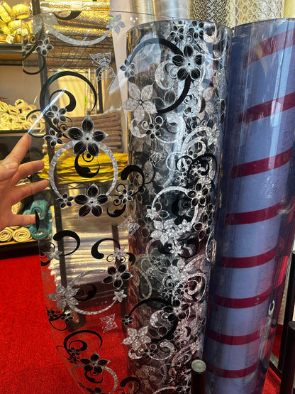 PVC Table Protector Table Cover/Protector printed Transparent Made to Measure (Available in )