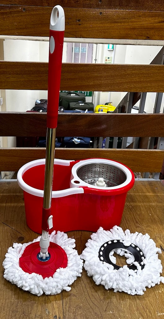H.T.D Automatic Spin Mop | Wet Mop Bucket Set with Automatic Spinning | Bucket with Wheels Floor Mops Bedroom, Kitchen, Balcony, Study Room, Living Room