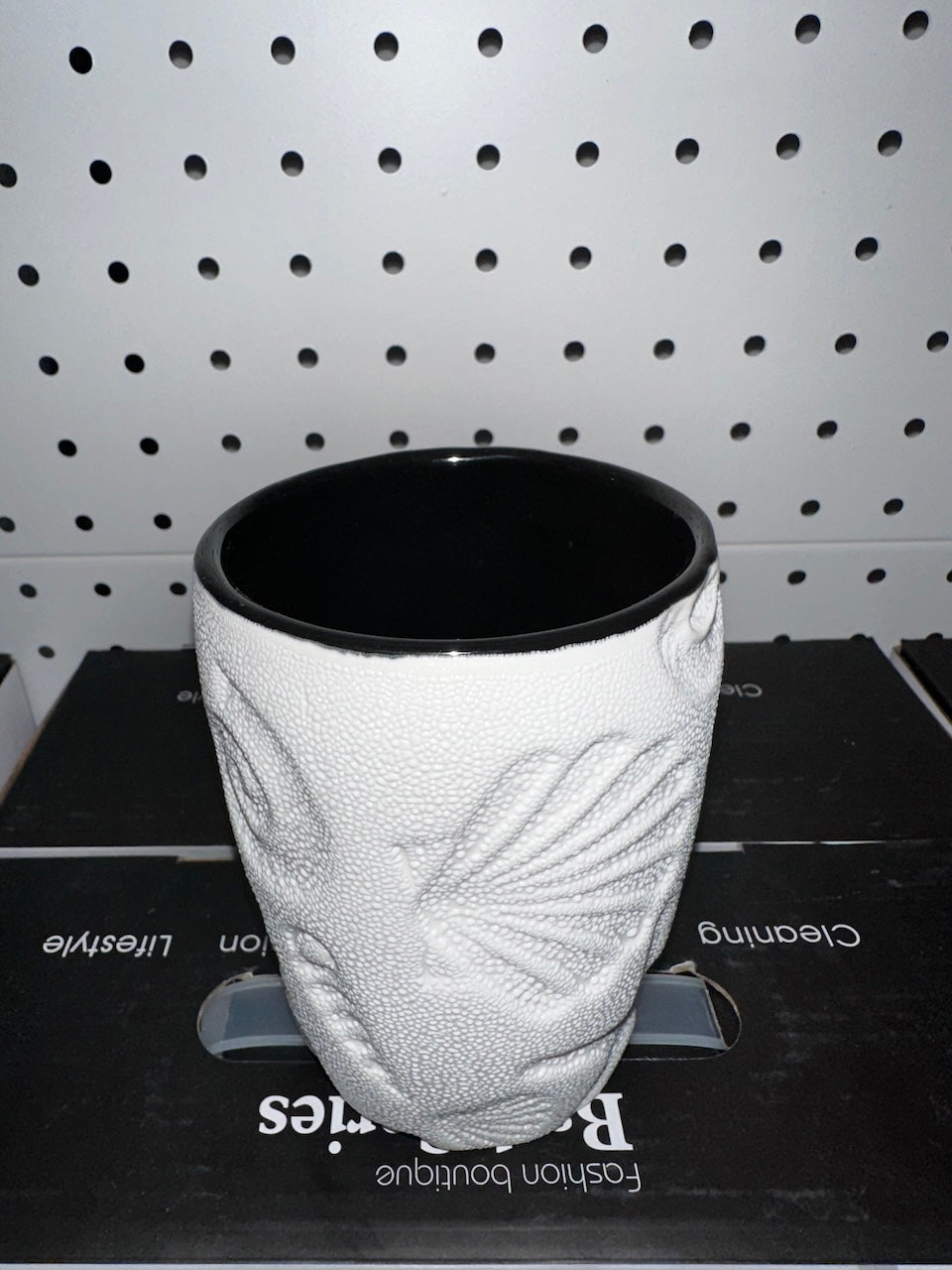 4-Piece White Black Aquarium  Effect Ceramic Bathroom Accessory, Includes Liquid Soap or Lotion Dispenser, Toothbrush Holder, Tumbler, Soap Dish
