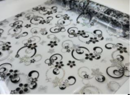PVC Table cloths Protector for Table/ Waterproof Desk Table Pads Table Covers 2mm transparent with black flowers