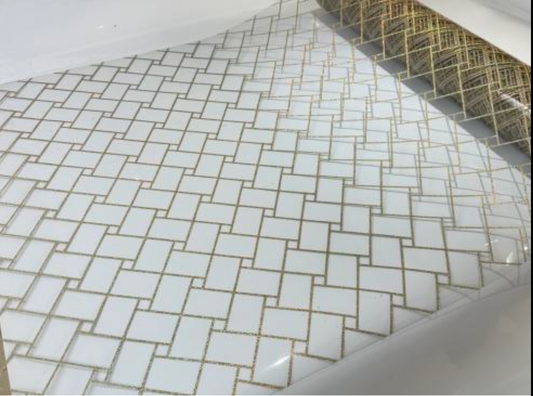 PVC Table cloths Protector for Table/ Waterproof Desk Table Pads Table Covers 1.5mm transparent gold