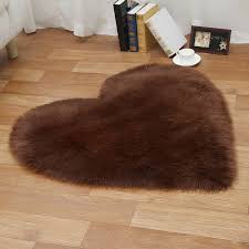 Heart Shaped Love Soft Faux Sheepskin Fur Rugs (90 X 70cm)